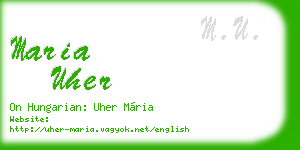 maria uher business card